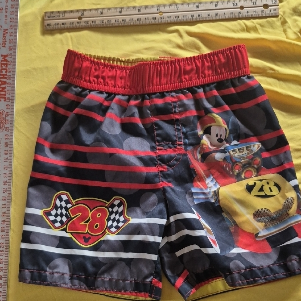 Disney Mickey Mouse Black and Red Racing Shorts
